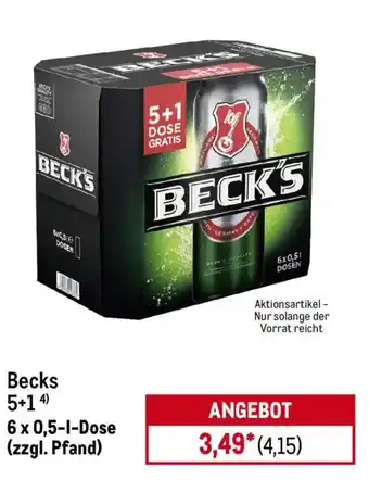 METRO Becks 5+1 Angebot