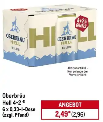 METRO Oberbräu Hell 4+2 Angebot