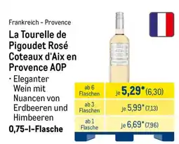 METRO La Tourelle de Pigoudet Rosé Coteaux d'Aix en Provence AOP Angebot