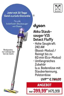 METRO dyson Akku Staubsauger V15 Beutellos Detect Fluffy Angebot