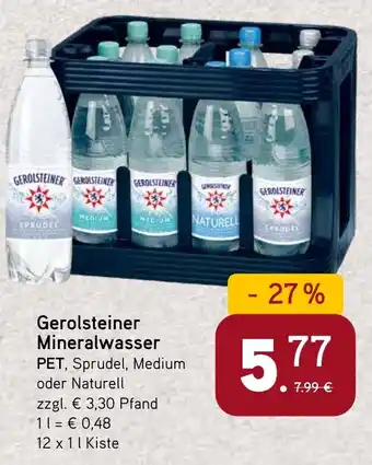 Dornseifer Gerolsteiner Mineralwasser Angebot