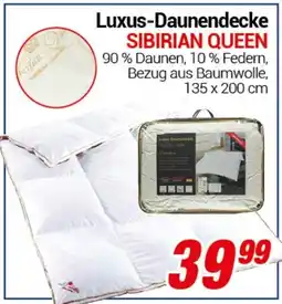 CENTERSHOP Luxus-Daunendecke SIBIRIAN QUEEN Angebot