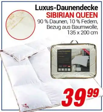 CENTERSHOP Luxus-Daunendecke SIBIRIAN QUEEN Angebot