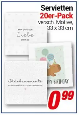 CENTERSHOP Servietten 20er-Pack Angebot