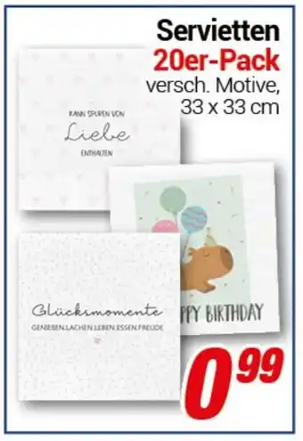 CENTERSHOP Servietten 20er-Pack Angebot