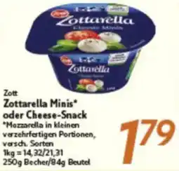 inkoop Zott Zottarella Minis oder Cheese-Snack Angebot