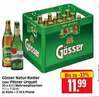 Edeka Herkules Gösser Natur Radler oder Pilsner Urquell 20x0,5L Angebot