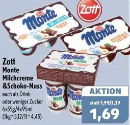 Aktiv Irma Zott Monte Milchcreme & Schoko-Nuss Angebot