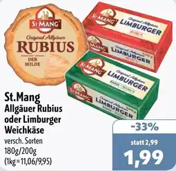 Aktiv Irma St.Mang Allgäuer Rubius oder Limburger Weichkäse Angebot
