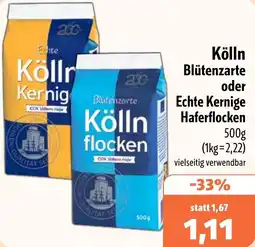 Aktiv Irma Kölln Blütenzarte oder Echte Kernige Haferflocken Angebot
