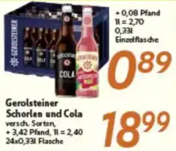 inkoop Gerolsteiner Schorlen und Cola Angebot