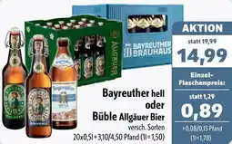 Aktiv Irma Bayreuther hell oder Büble Allgäuer Bier Angebot