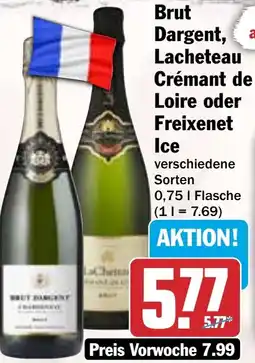 HIT Brut Dargent, Lacheteau Crémant de Loire oder Freixenet Ice Angebot
