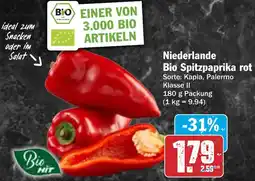HIT Niederlande Bio Spitzpaprika rot Angebot