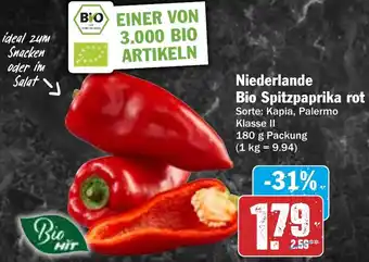 HIT Niederlande Bio Spitzpaprika rot Angebot