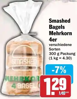 HIT Smashed Bagels Mehrkorn 4er Angebot