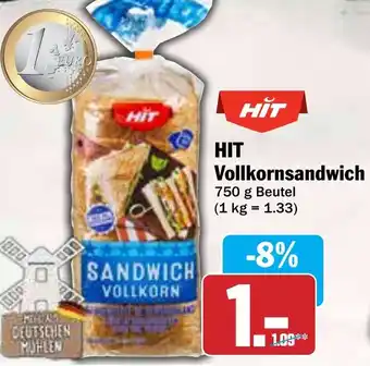 HIT HIT Vollkornsandwich Angebot