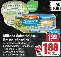 HIT Milkana Schmelzkäse, Bresso pflanzlich Angebot