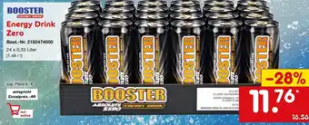 Netto Marken-Discount Booster Energy drink Zero 24 x 0,33Liter Angebot