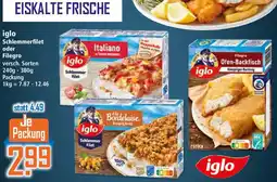 Klaas und Kock iglo Schlemmerfilet oder Filegro Angebot