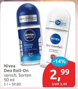 Budni Nivea deo roll-on fresh active Angebot