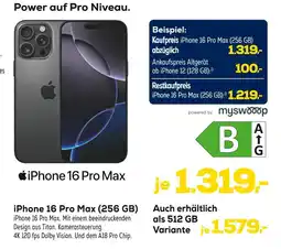 Euronics Apple iphone 16 pro max (256 gb) Angebot