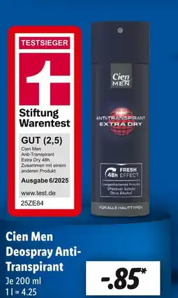 Lidl Cien men deospray anti-transpirant Angebot
