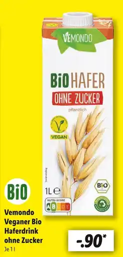 Lidl Vemondo veganer bio haferdrink ohne zucker Angebot