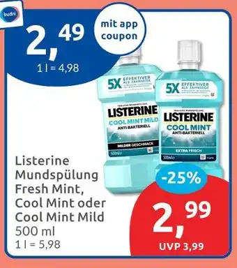 Budni Listerine mundspülung fresh mint Angebot