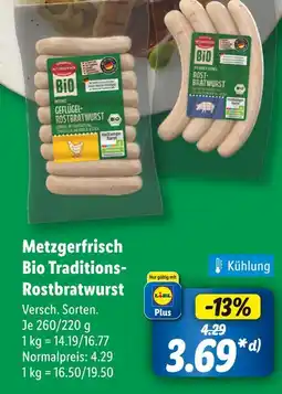 Lidl Metzgerfrisch bio mini geflügel-rostbratwurst Angebot