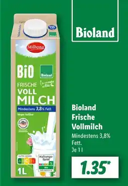 Lidl Milbona bioland frische vollmilch Angebot