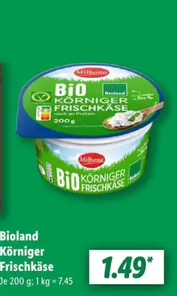 Lidl Milbona bioland körniger frischkäse Angebot