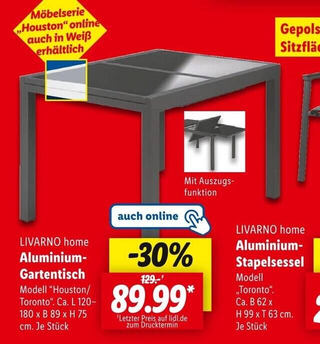 Gartentisch 120x70 Lidl