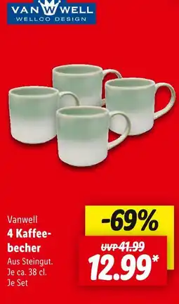 Lidl Vanwell 4 kaffeebecher Angebot