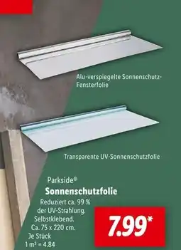 Lidl Parkside alu-verspiegelte sonnenschutz-fensterfolie Angebot
