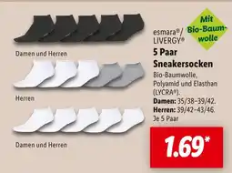 Lidl Esmara / livergy 5 paar sneakersocken damen und herren Angebot