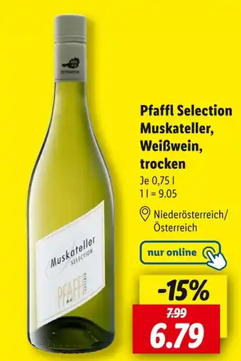 Lidl Pfaffl pfaffl selection muskateller, weißwein, trocken Angebot
