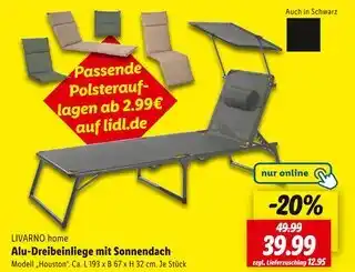Lidl Livarno home alu-dreibeinliege mit sonnendach Angebot