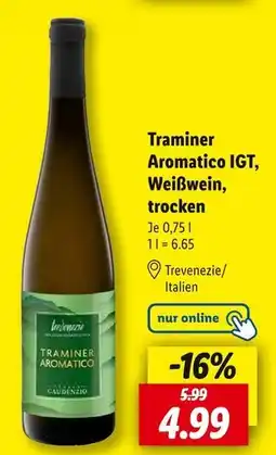 Lidl Traminer aromatico igt, weißwein, trocken Angebot