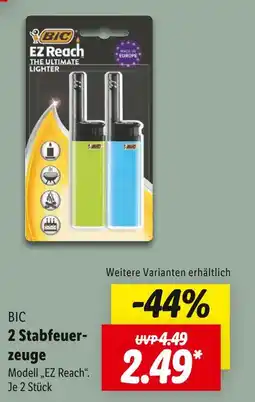 Lidl Bic 2 stabfeuerzeuge modell „ez reach“ Angebot