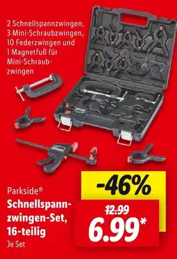 Lidl Parkside schnellspannzwingen-set, 16-teilig Angebot