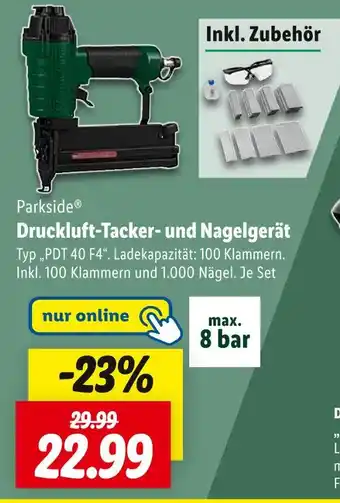 Lidl Parkside druckluft-tacker- und nagelgerät Angebot