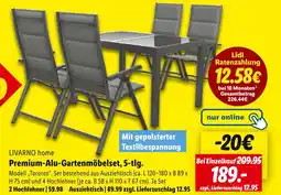 Lidl Livarno home premium-alu-gartenmöbelset, 5-tlg Angebot