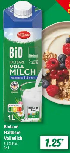 Lidl Milbona bioland haltbare vollmilch Angebot