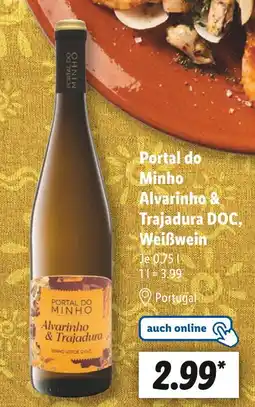 Lidl Portal do minho alvarinho & trajadura doc, weißwein Angebot