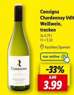 Lidl Consigna consigna chardonnay vdlt weißwein, trocken Angebot