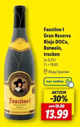 Lidl Faustino faustino i gran reserva rioja doca, rotwein, trocken Angebot