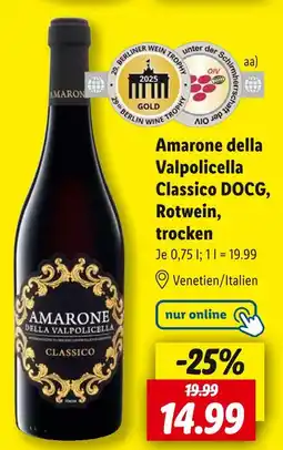 Lidl Amarone della valpolicella classico docg, rotwein, trocken Angebot