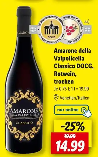 Lidl Amarone della valpolicella classico docg, rotwein, trocken Angebot
