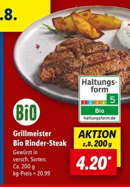 Lidl Bio grillmeister bio rinder-steak Angebot